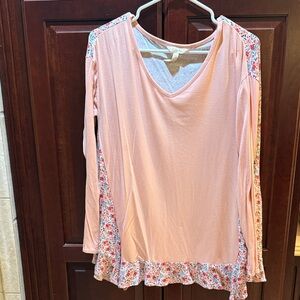 Matilda Jane Blush Pink Long Sleeve with Floral Accents